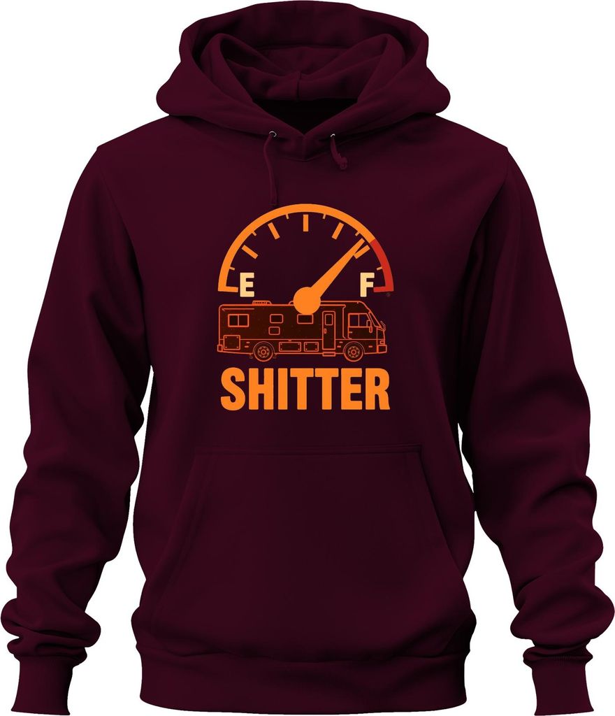SHITTER Wohnmobil Camping Camper Wohnwagen Schöne Bescherung Uni Hoodie Kapuzenpullover, Burgundy, 3XL
