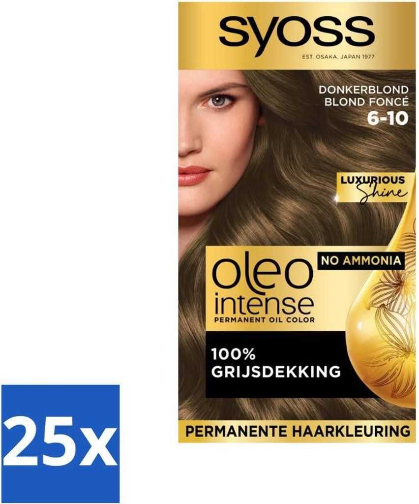 SYOSS - Oleo Intense 6-10 - Haarfarbe - Permanente Haarfärbung - Dunkelblond - Langanhaltende Farbe - Vorteilspack - 25 Stücke