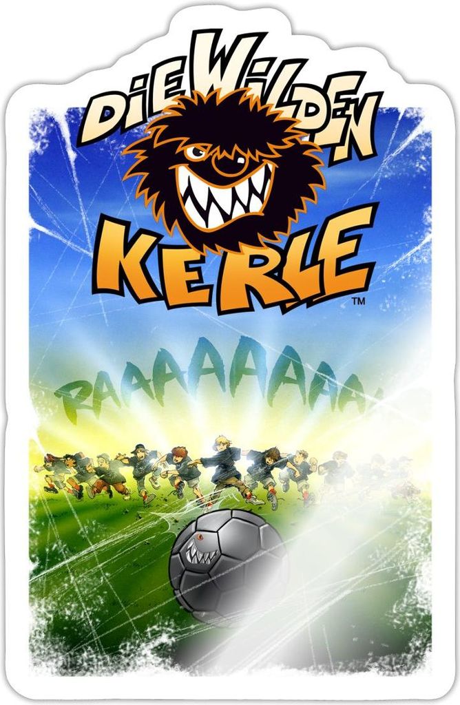 Spreadshirt Die Wilden Kerle Angriff Sticker Aufkleber, 10 x 10 cm, Weiß glänzend