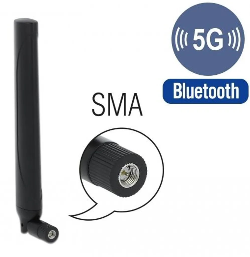 Antenne 5G LTE DELOCK multibande SMA mâle omni noir haute sensibilité