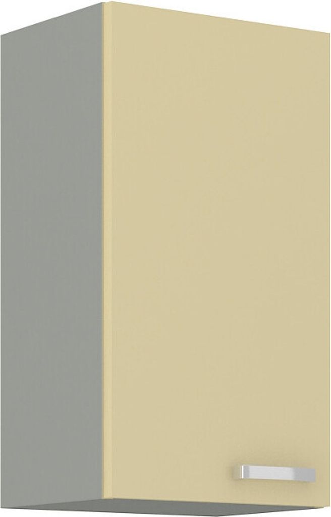 A single kitchen wall cabinet shown from a three-quarter angle.