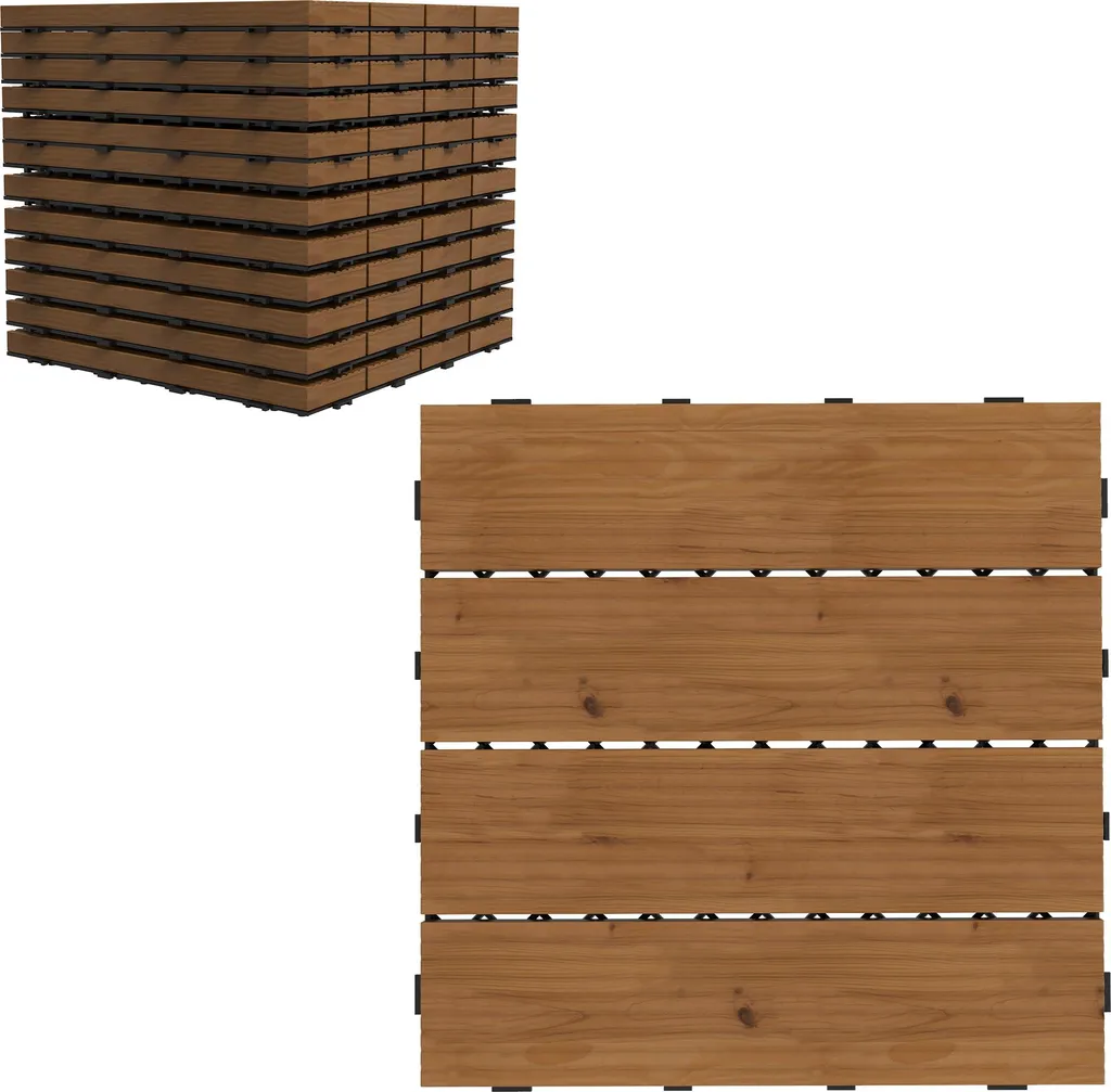 Lot 12 Dalles Terrasse Composite 30x30 - Caillebotis pour Balcon & Jardin