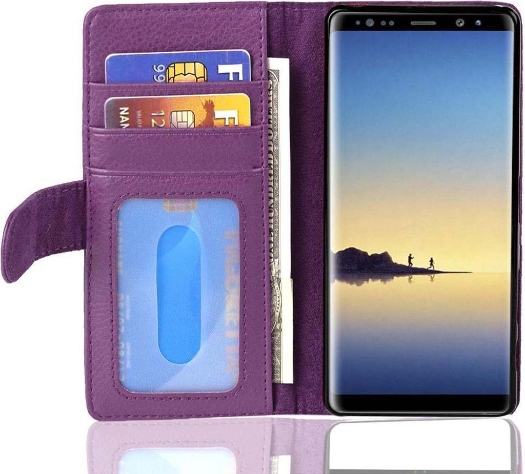 Cadorabo Hülle für Samsung Galaxy NOTE 8 in Lila Backcover Handy Schutz Hülle Book Case Booklet Kartenfächer