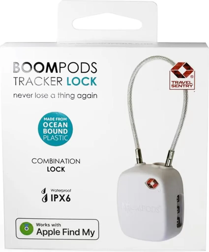 Traceur Bagage Boompods Lock Blanc : Bluetooth et Sécurité TSA Garantie - 5