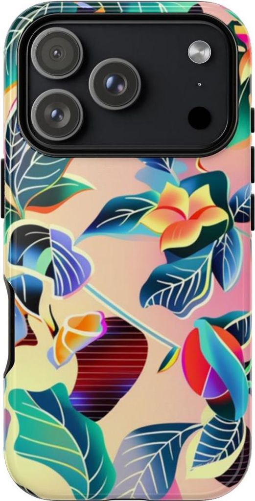 Lebhaftes tropisches Blütenmuster – Hülle Kompatibel mit iPhone 17 Pro