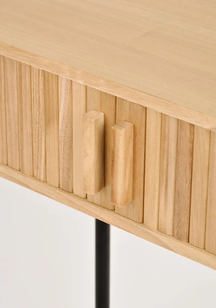 Console d'entrée 80cm Beige et Noir table d'appoint design moderne - 8