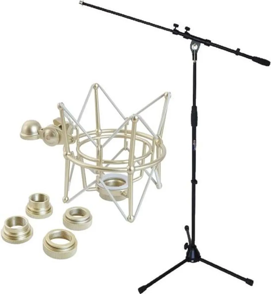 Keepdrum Asta Microfonica Professionale + Supporto a Ragno Elastico