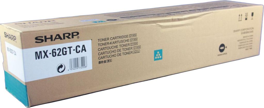 Sharp MX62GTCA - Cyan - Original - Cartouche de toner - Image du produit 