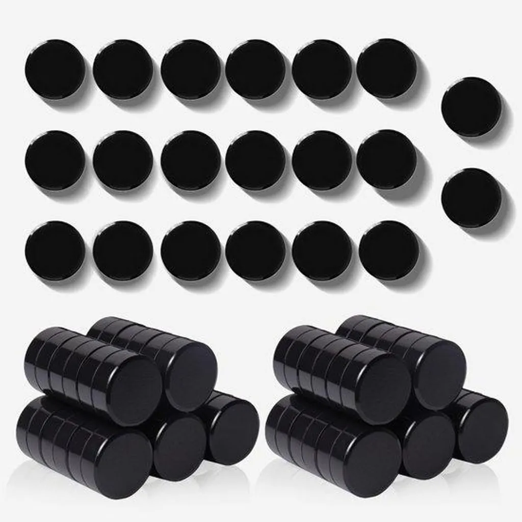 Aimants Ronds Noirs Puissants : Lot de 80 Petits Aimants Néodyme