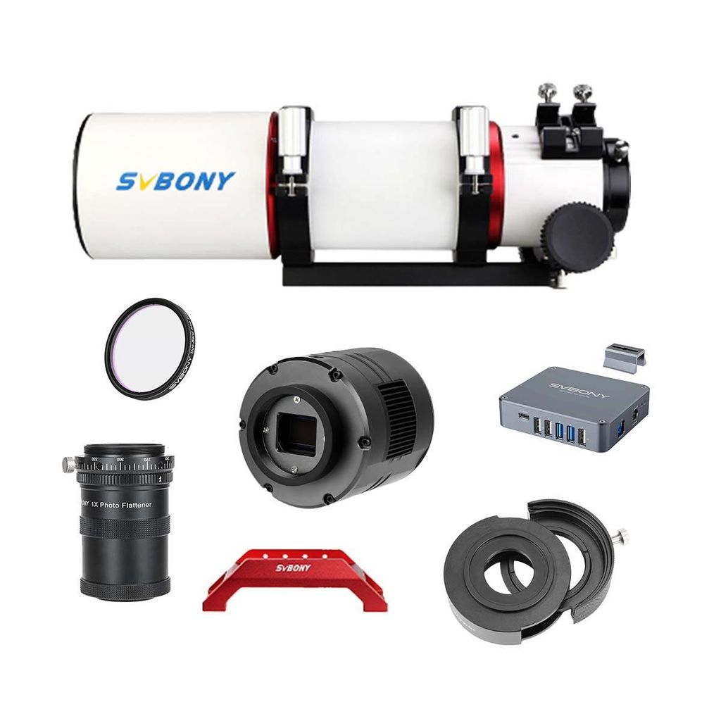 Svbony SV550 Astronomisches Fernrohr, Deep-Sky-Astrofotografie-Komplettset, APO Teleskop, OSC gekühlte Kamera, mit Filter/Rotator/Stromversorgungsbox