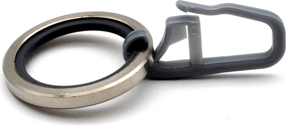 8 Stück Gardinenringe edelstahlfarben mit Einlage und FH für Stil 12-14mm