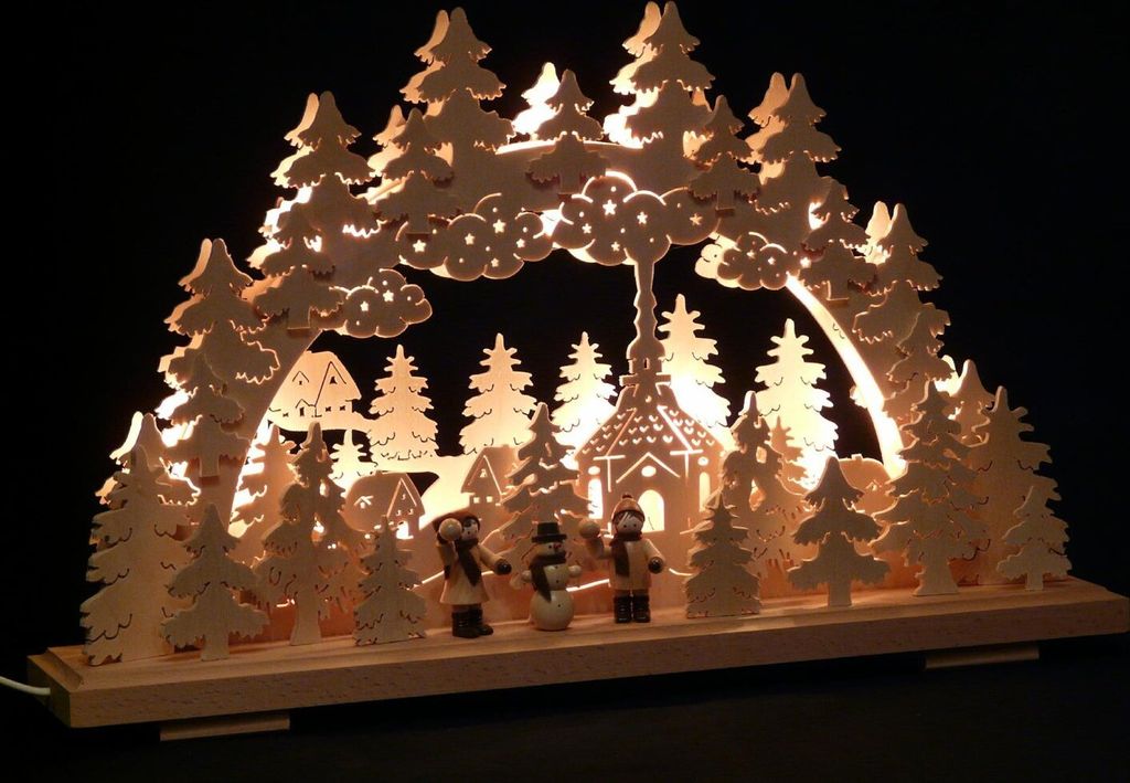 Original Erzgebirgischer Marken Schwibbogen Lichterbogen 50 x 31 cm S50-2_133