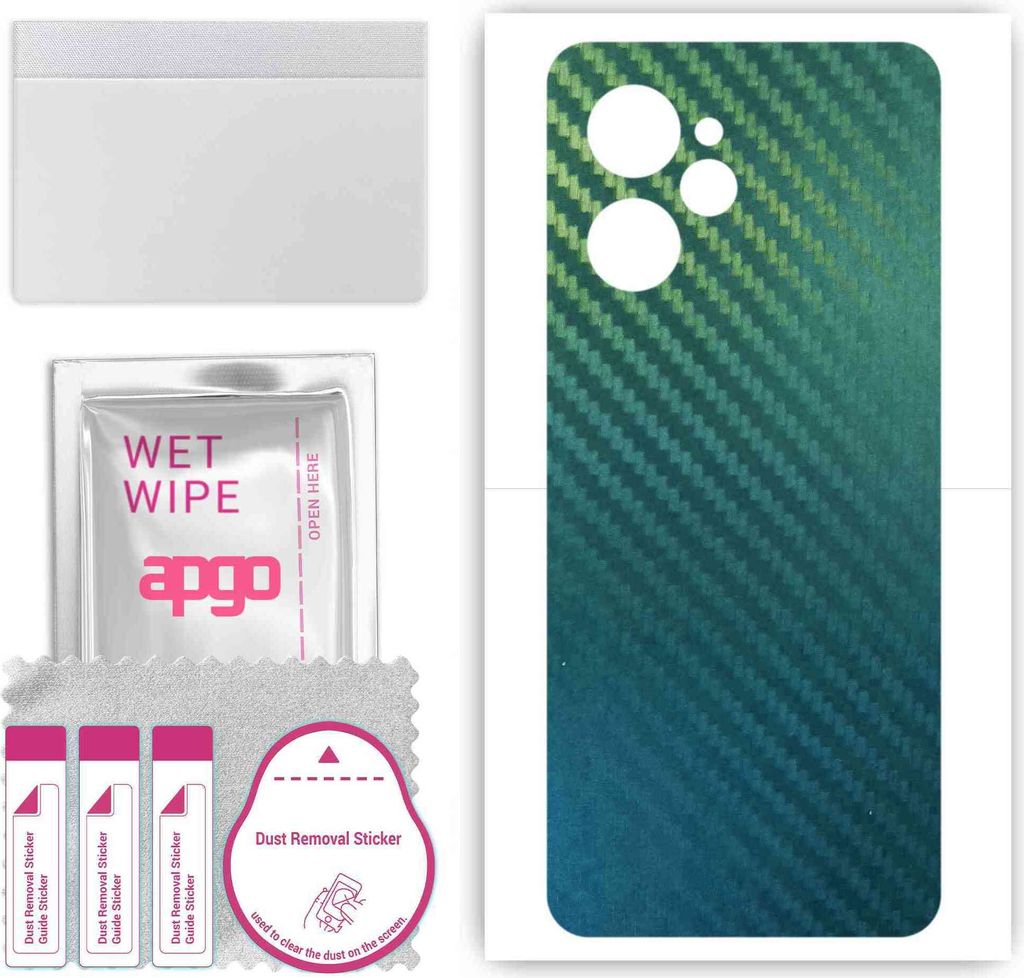 apgo Rückseite Schutzfolie, Skin, kompatibel mit Realme 10 5G, Hinten Displayschutzfolie aus Vinylfolie, kratzfest, einfache Montage - Kohlenstoff...