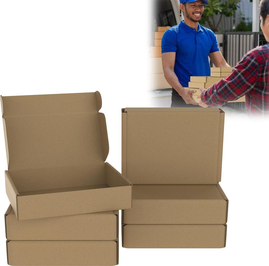 Sessamen-LP 20x Maxibriefkartons Versandkarton Flache Karton Box Faltbar Päckchen Geschenknpost Warensendung Postkarton Mailer Boxen,15x10x4cm