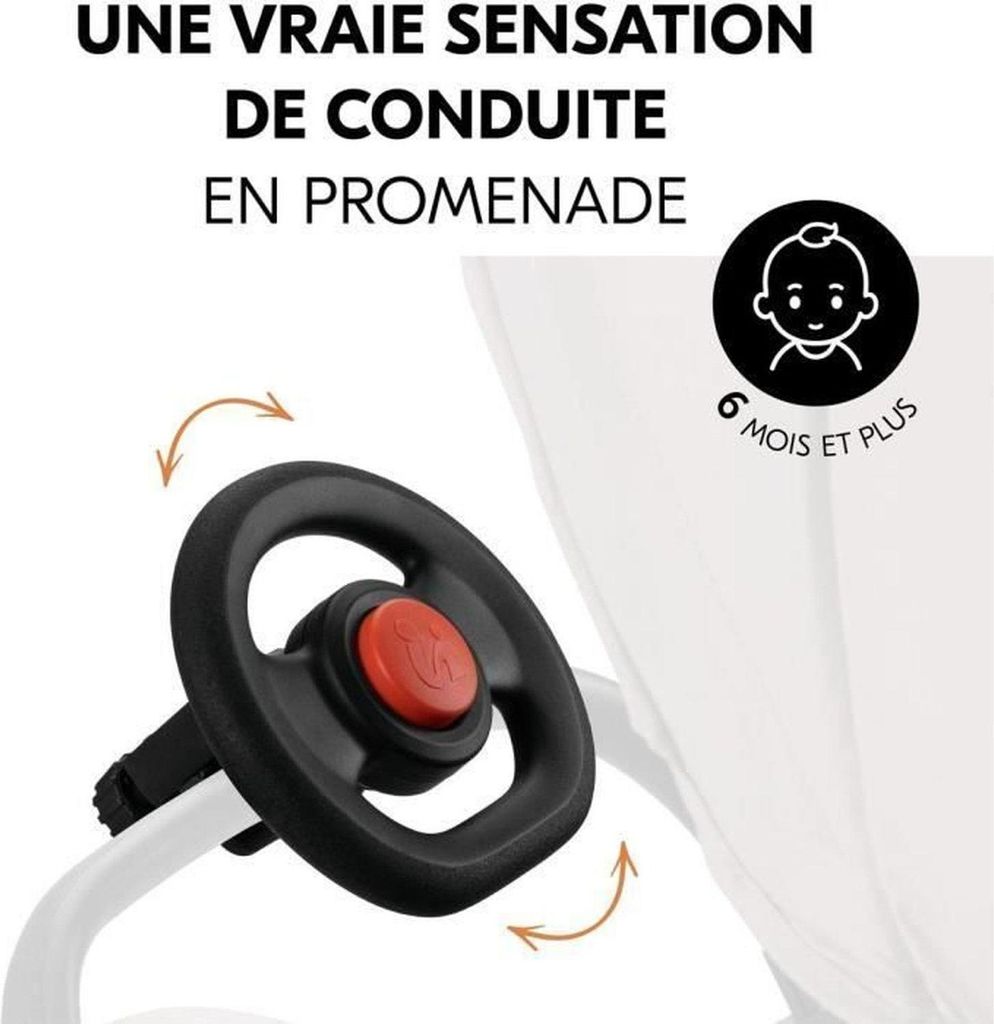 hauck KInder Lenkrad für Kinderwagen Buggy Spielzeug zum Befestigen am Vorderbügel (max. Durchmesser 39,5 cm) - Fahrsimulator Kinderlenkrad - Uni...