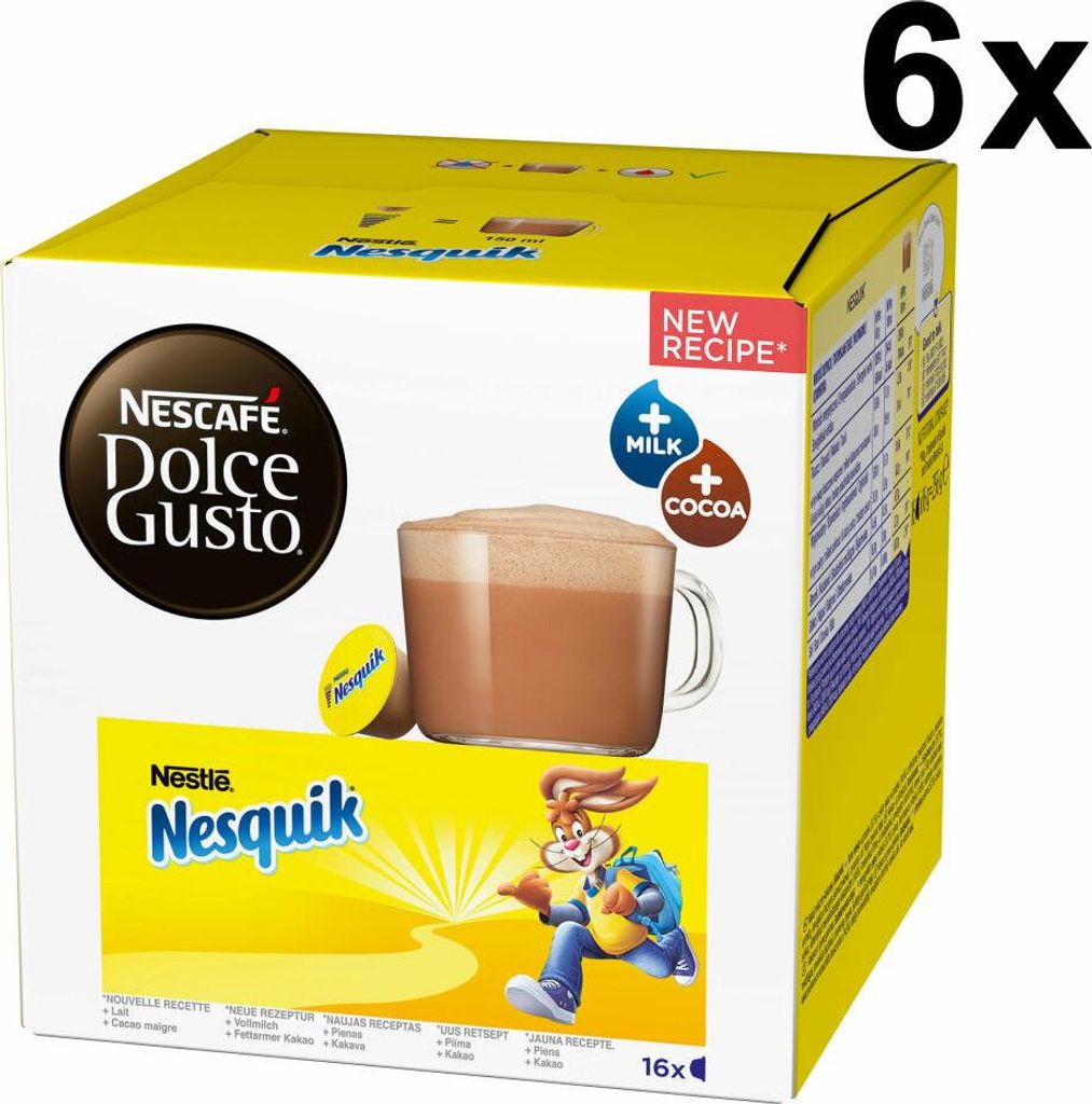 Nescafé Dolce Gusto Nesquik, Kakao, Schokolade, 6er Pack, 6 x 16 Kapseln