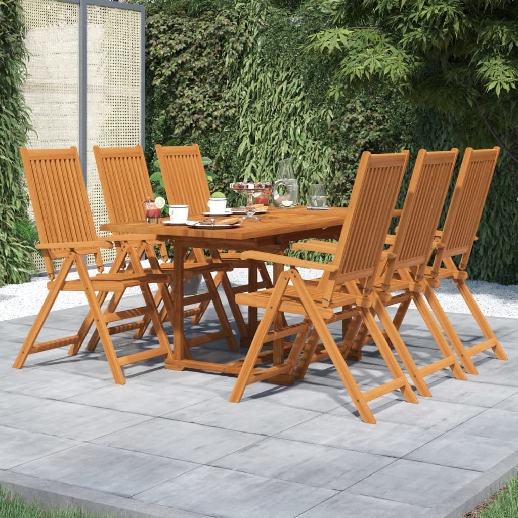 "Rabatt" 7-tlg. Garten-Essgruppe - mit tishe & Stuhl - Massivholz Akazie 120-170 cm - Lounge-Dining set CC3157