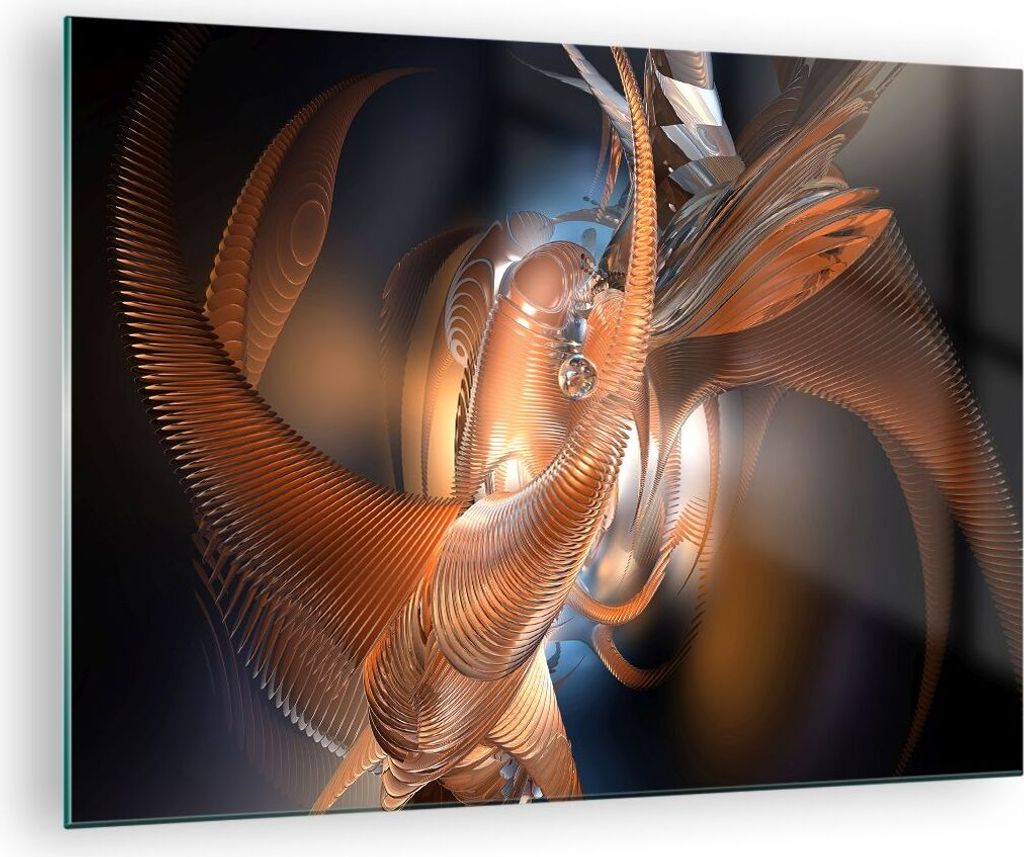 Bilder auf glas - Grafik konzept abstraktion - 70x50cm - Glasbilder - Wandbilder - Kunstdruck - zum Aufhängen bereit - Wanddekoration aus Glas - G...