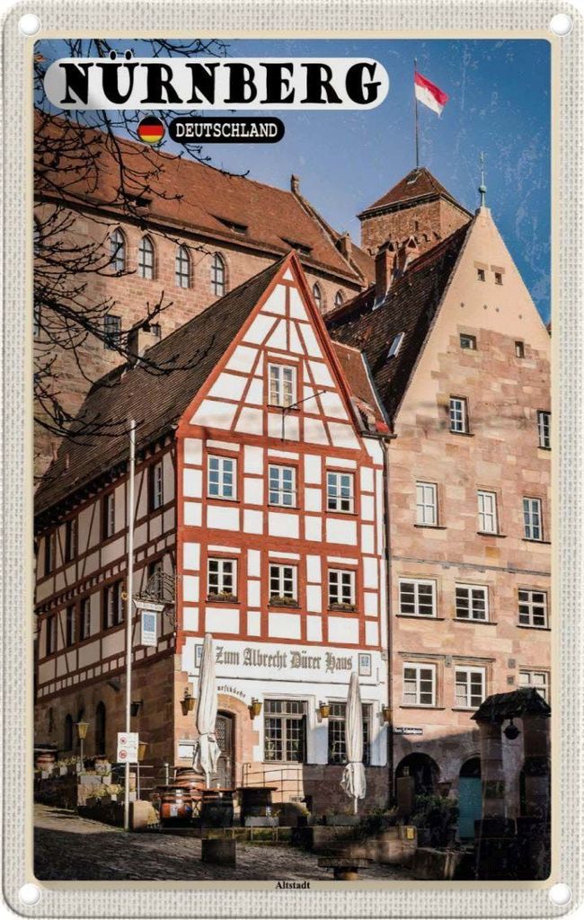 vianmo Blechschild 30x20 cm Nürnberg Deutschland Altstadt Bildmotiv Reisemotiv Abenteuer Reisen Urlaub