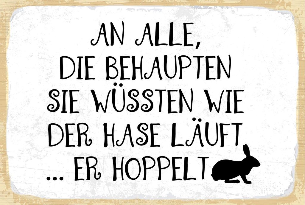 vianmo Holzschild 12x18 cm Der Hase Läuft er hoppelt