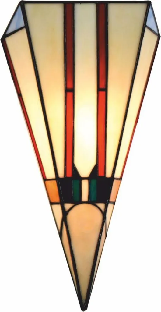 Applique murale Tiffany pour couloir et salon déco Art déco 38 cm colorée