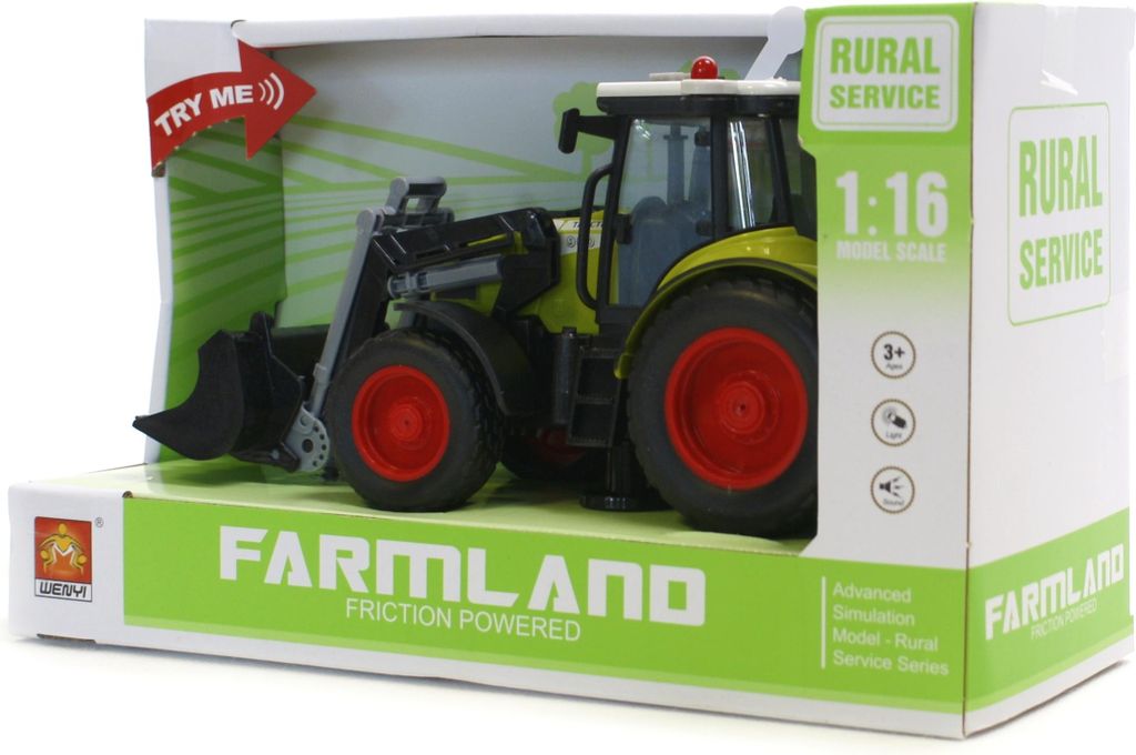 Spielzeugtraktor mit Licht & Sound - Landwirtschaftsmaschine mit Friktionsantrieb - Gummireifen