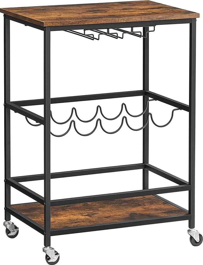 Barra su ruote per bottiglie e bicchieri 60 cm LOFT Immagine del prodotto 