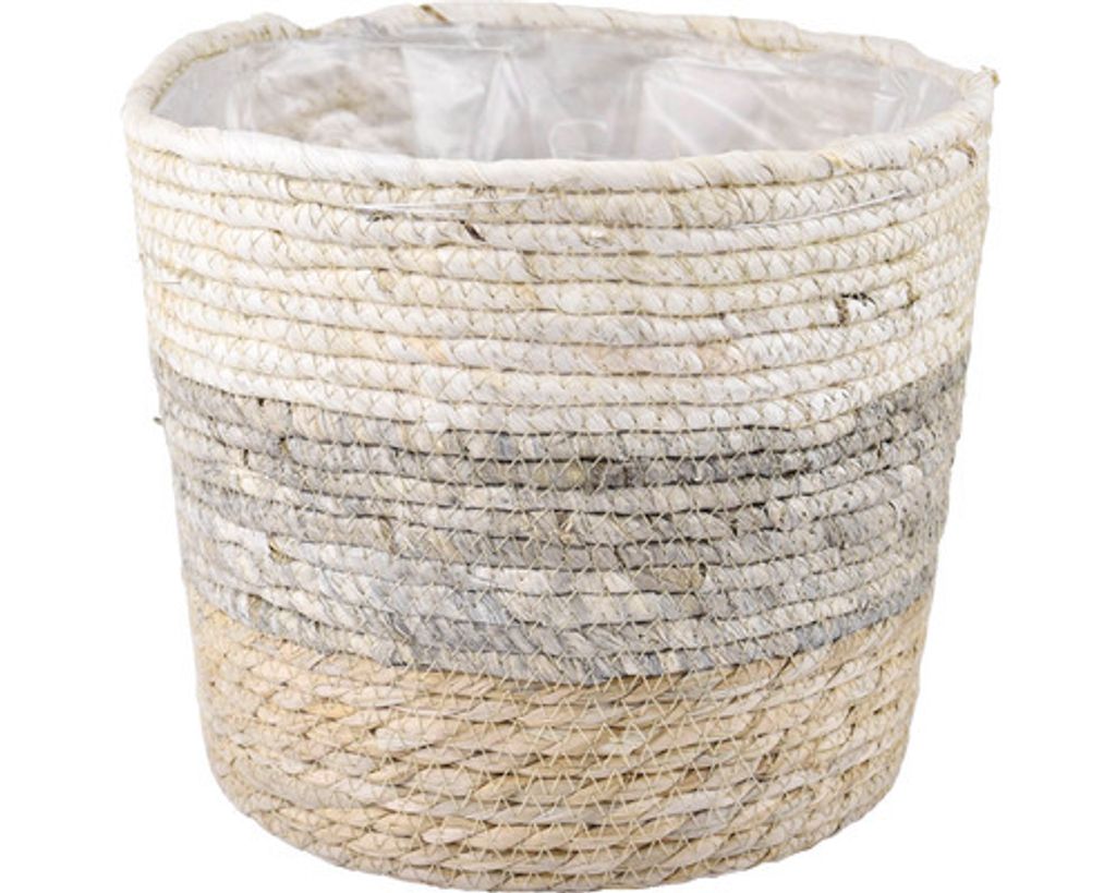 Obal na květináč Ø 28 x 24 cm přírodní, šedý Obrázek produktu 