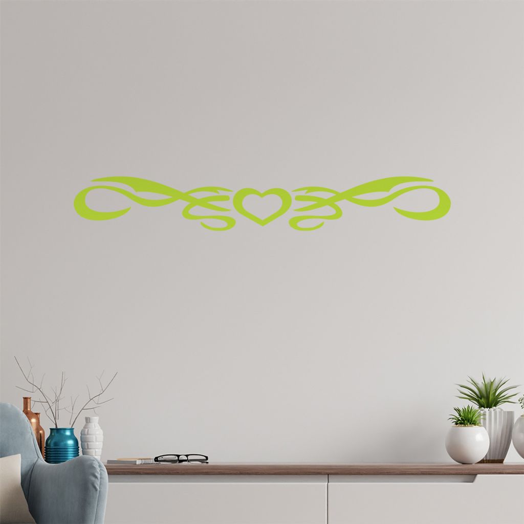 Tribal Herz Wandtattoo in 6 Größen - Wandaufkleber Wall Sticker - Dekoration, Küche, Wohnzimmer, Schlafzimmer, Badezimmer