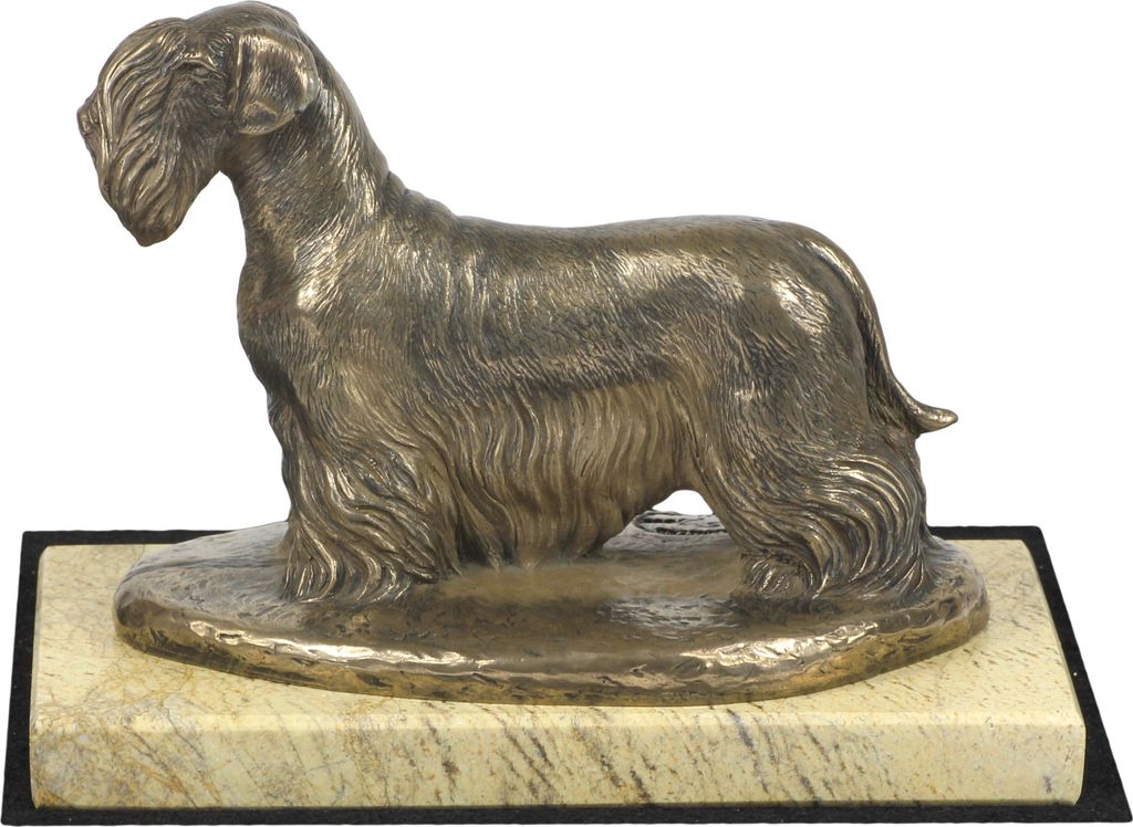 Tschechischer Terrier, Böhmischer Terrier, Český Teriér - Hundestatue, Hundesilhouettefigur, Trophäe für die Hundeausstellung der Marke Art-Dog