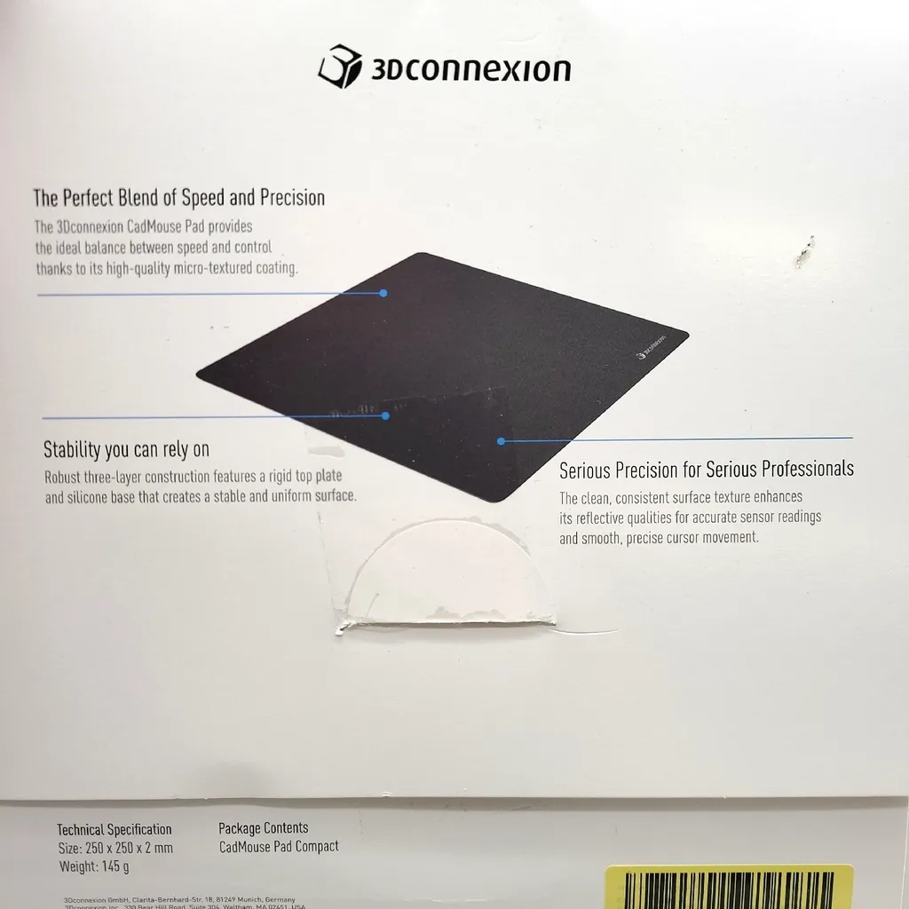 CadMouse Pad Compact Noir 3Dconnexion : Travail de Précision en CAO 3D