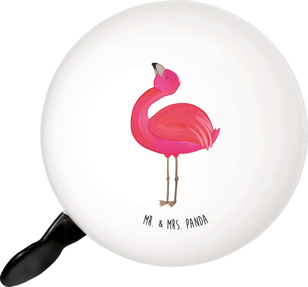 Mr. & Mrs. Panda Fahrradklingel Flamingo Stolz - Weiß - Geschenk, Klingel Für Fahrrad, Mama, Beste Freundin, Fahrrad-Klingel, Fahrradglocke, glü...