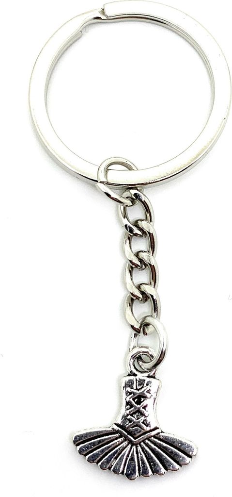 Onwomania Schlüsselanhänger Korsett Kostüm Silber Metall Anhänger Charm