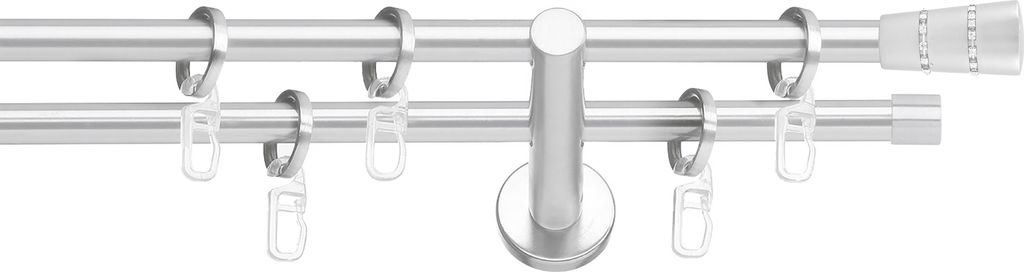 SN Deco - Stilgarnitur Rennes, 19 mm, 2-Lauf, chrom-matt, 400 cm (4x200 cm inkl. Verbinder)