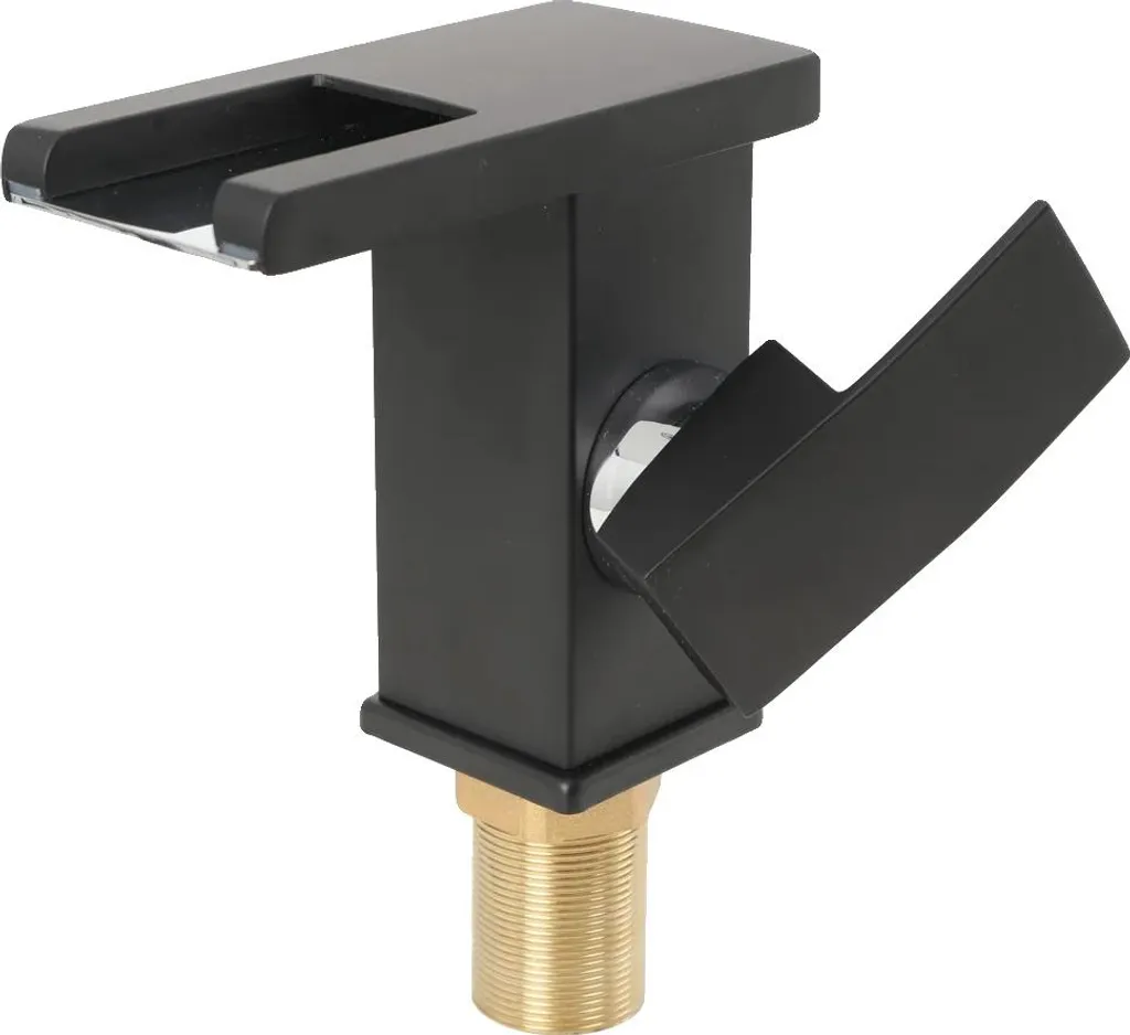 Mélangeur lavabo cascade pour rénovation salle de bain moderne noir