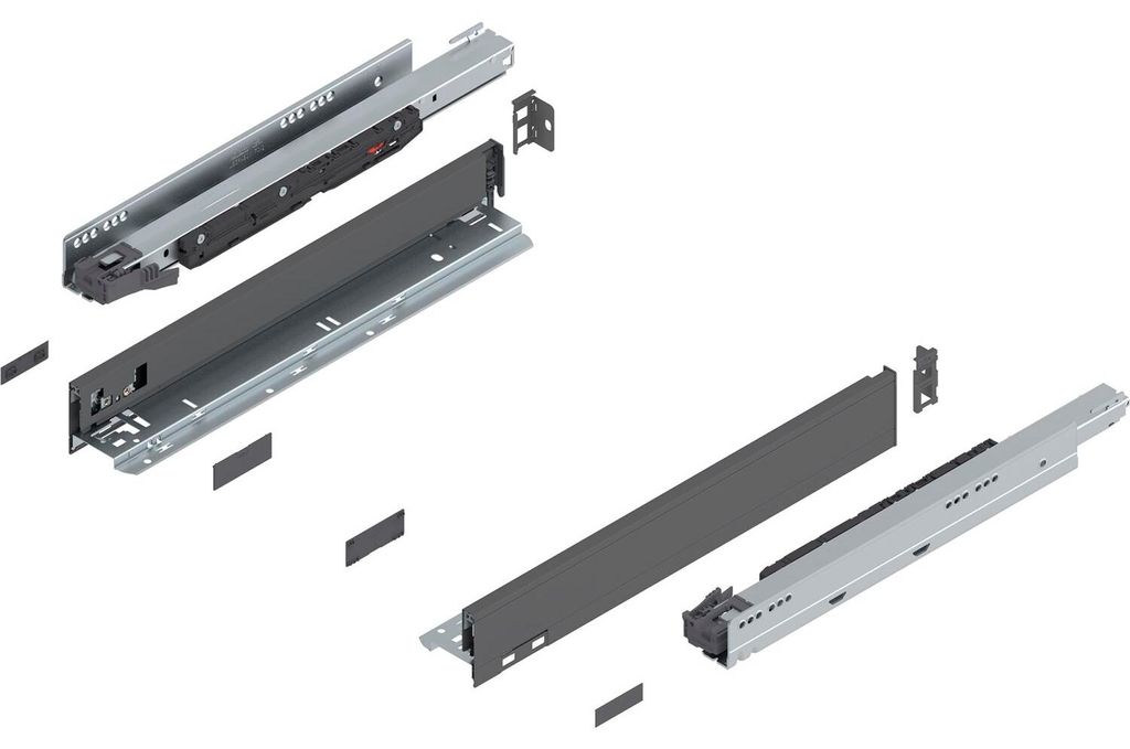 Blum Legrabox pure H N Schubladenschienen Set | 1 Paar, 70kg 450mm | Tip On Vollauszug, oriongrau