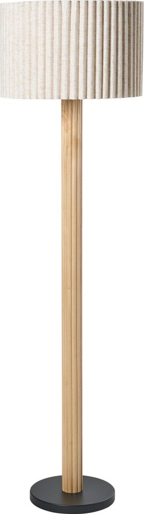 BELIANI Stehleuchte hellbeige Stoff Leinen mattschwarzer Sockel Esszimmer Wohnzimmer moderner skandinavischer Stil