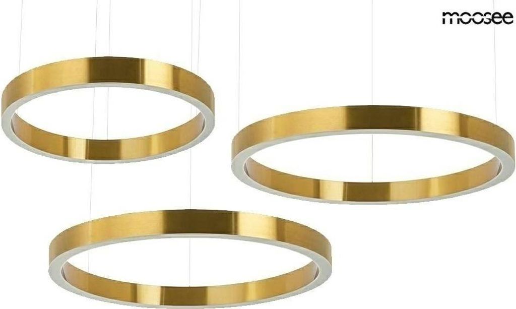 Moosee Hanging Lamp Ring 60 + 80 + 80 Gold auf einem Headliner