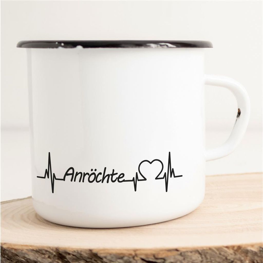 Huuraa Emaille Tasse Anröchte Geschenk Kaffeebecher Vintage 300ml Anröchte Präsent
