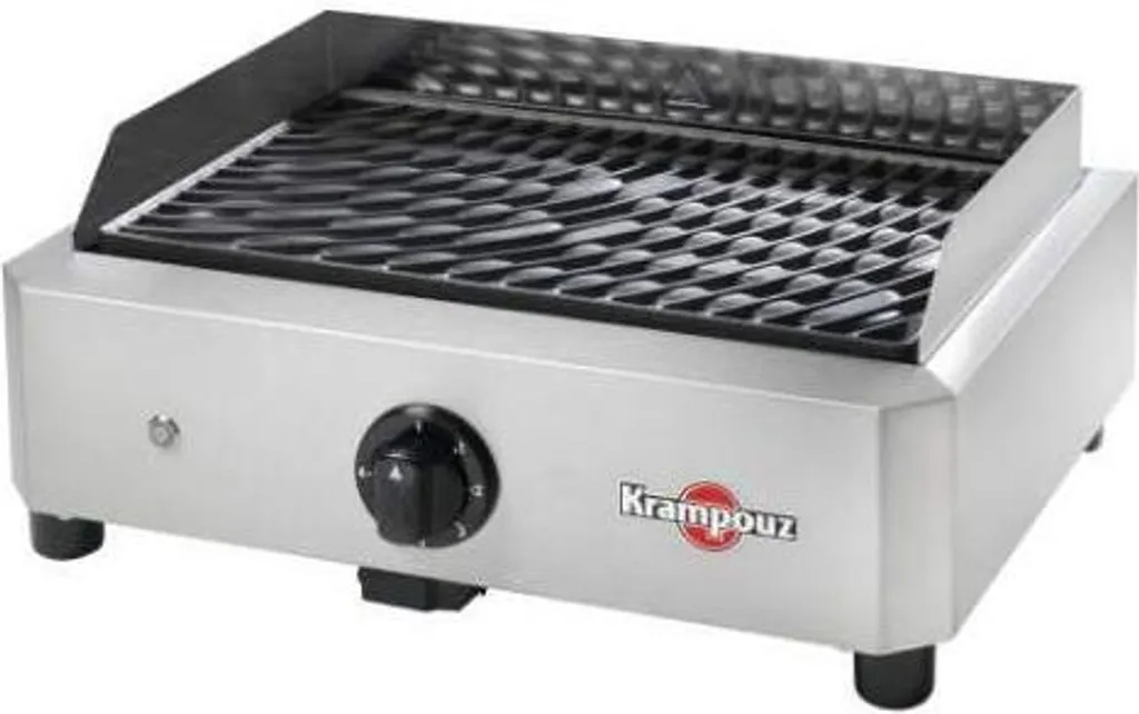 Barbecue électrique inox Krampouz 1700W avec thermostat de précision