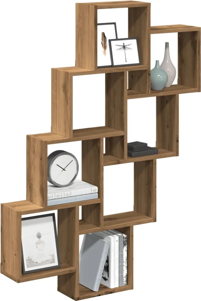 Libreria a Muro Rovere Artisan 90x15cm BEI CLORIS - Scaffale Design Cubo