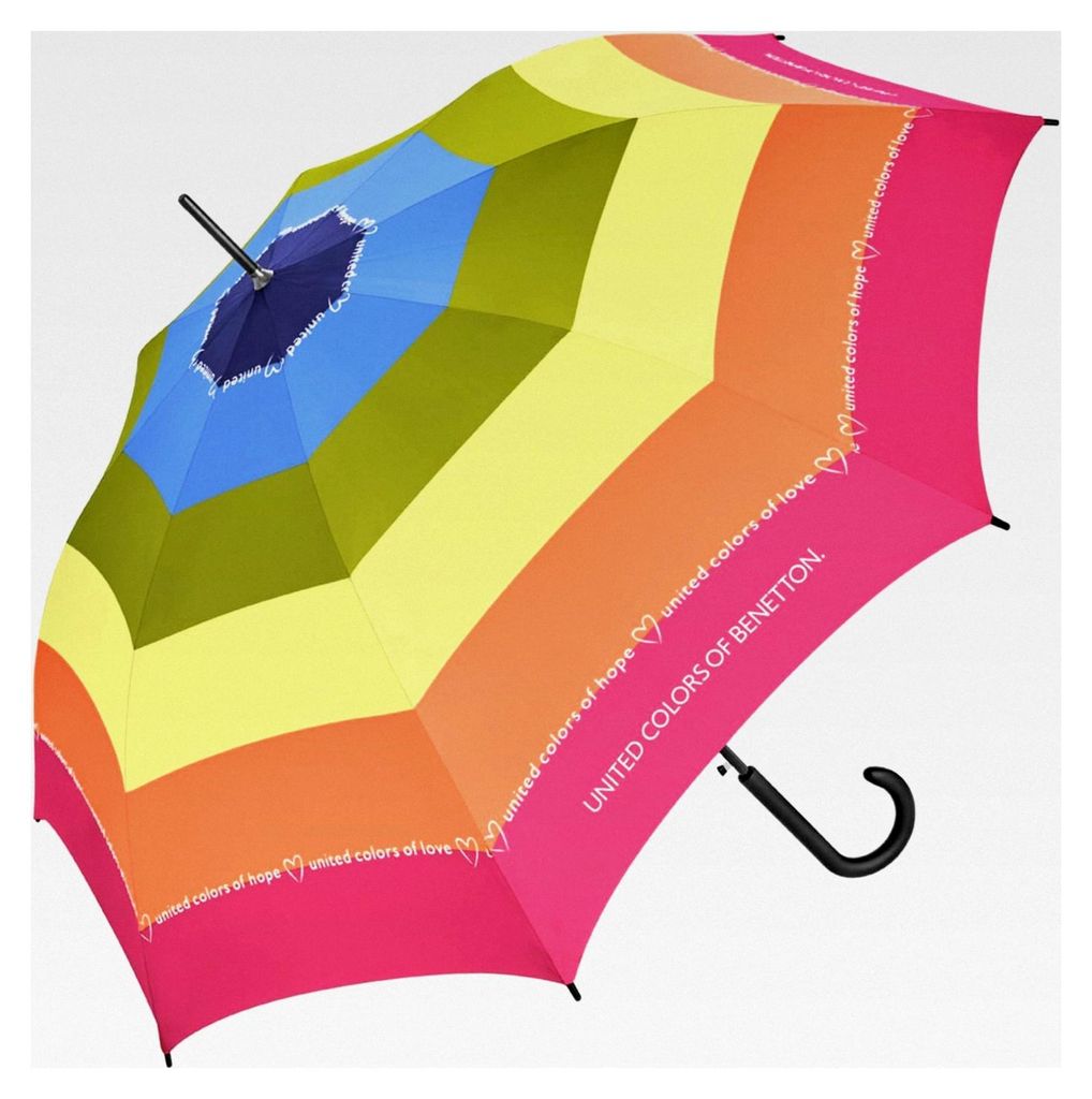 Benetton Regenschirm Rainbow Text - Stockschirm Long AC - pink