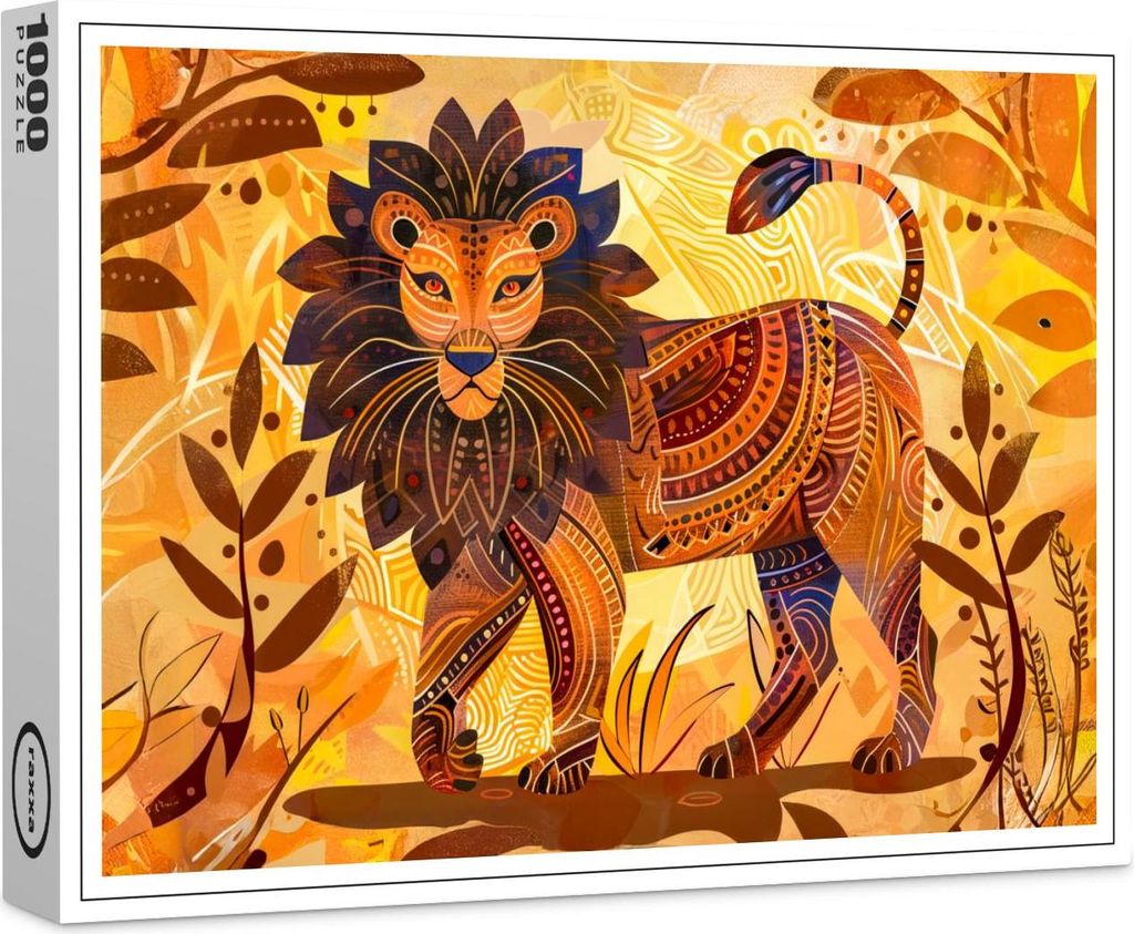 raxxa Premium-Puzzle "African lion with tribal patterned mane", 1000 Teile