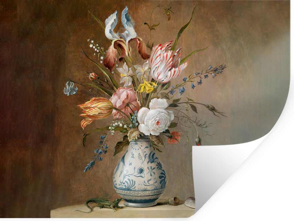 MuchoWow Wandtattoo Wandsticker Wandaufkleber Alte Meister - Blumen - Balthasar van der Ast 160x120 cm Selbstklebend und Repositionierbar - Selbs...