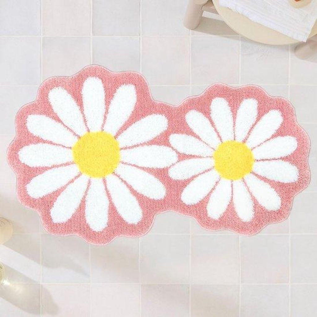Rosa Badezimmertapete mit Antirutschfunktion und Wasserabsorption - 1 Stück - Mikrofaser - 60 x 99 cm