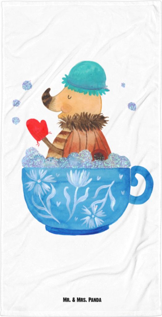 Mr. & Mrs. Panda Strandtuch Nachtfalter Schaumbad - Weiß - Geschenk, Großes Badehandtuch, frottierhandtuch, WC, Tasse, Badezimmer, Verträumt, Ba...