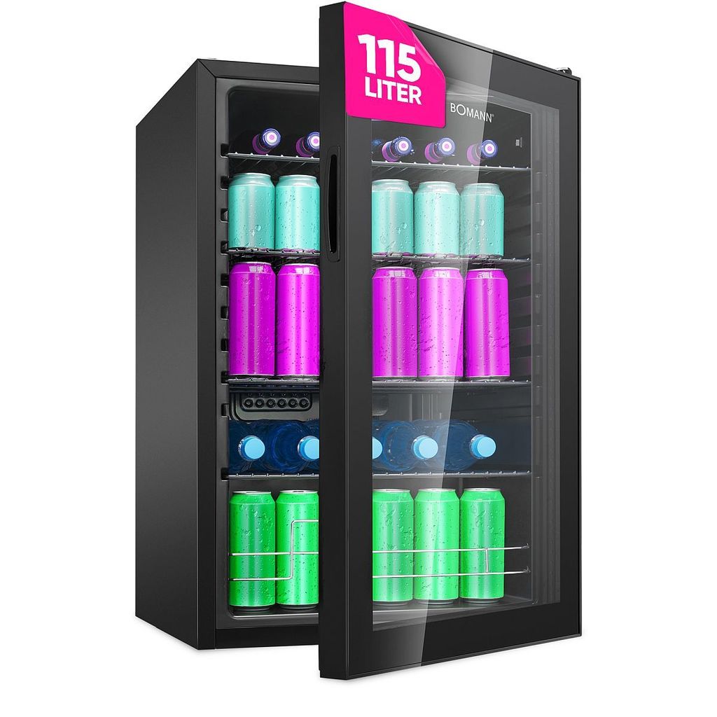 Bomann® Glastürkühlschrank | Platz für 178 Dosen | Sparsam Produktbild 
