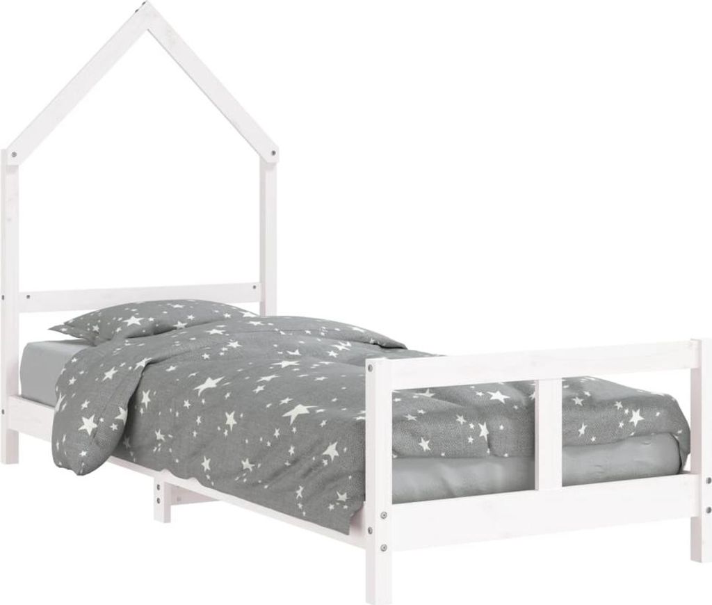 vidaXL Kinderbett Weiß 80x200 cm Massivholz Kiefer