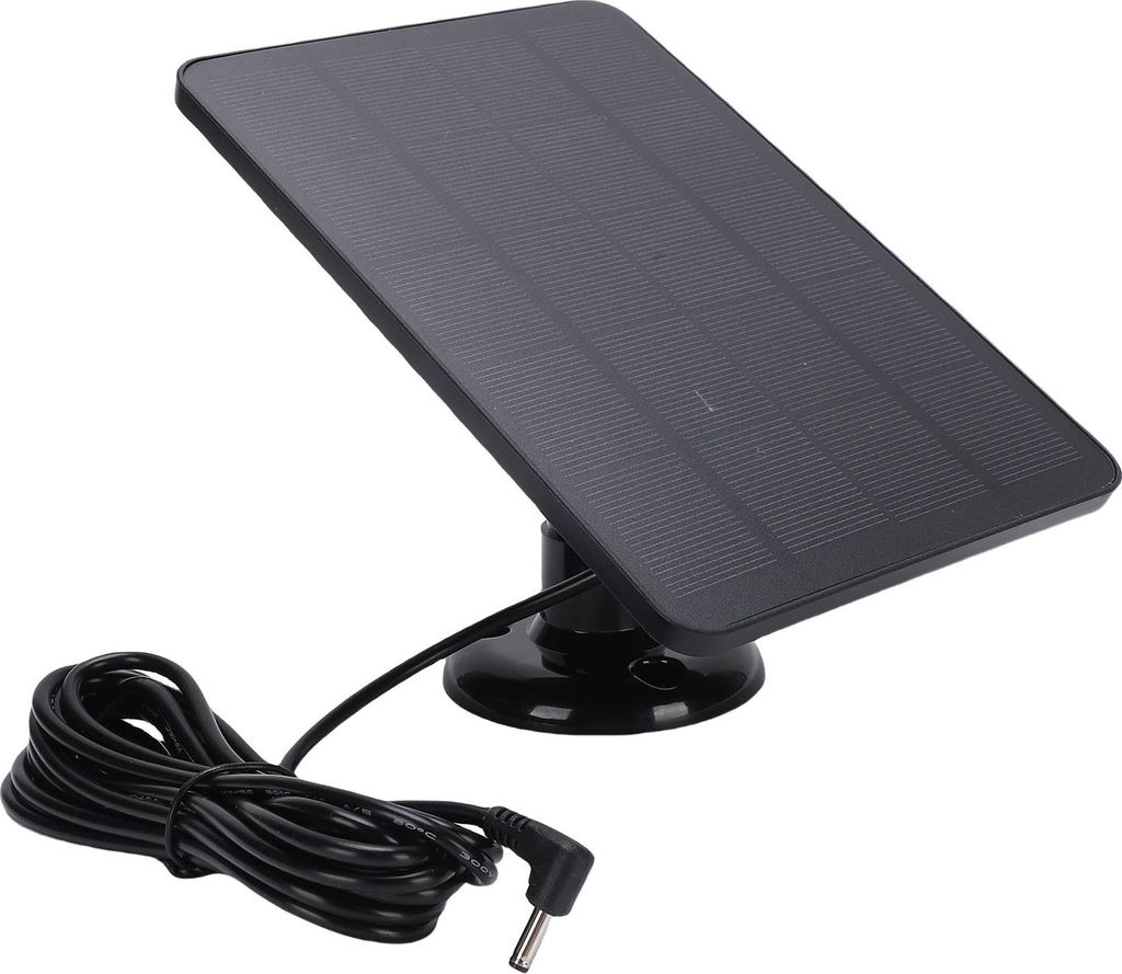 Sicherheitskamera Solarpanel Energieeinsparung hohe Effizienz 4W Solarpanel Ladegerät mit Halterung für Outdoor Schwarz