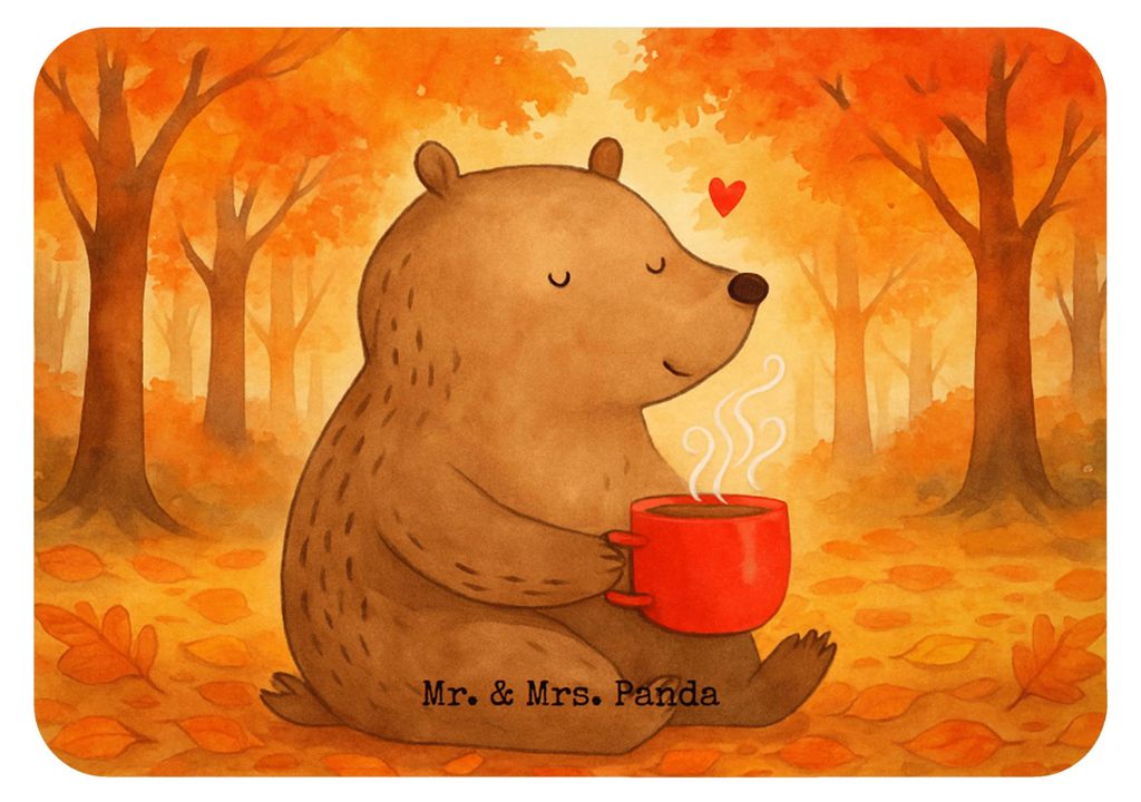 Mr. & Mrs. Panda Kühlschrankmagnet Bär Morgenkaffee Design - Weiß - Geschenk, Notizhalter, whiteboardmagnet, Valentinstag, für Frauen, wandmagn...